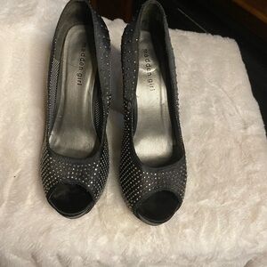 Jeweled and Satin Heels